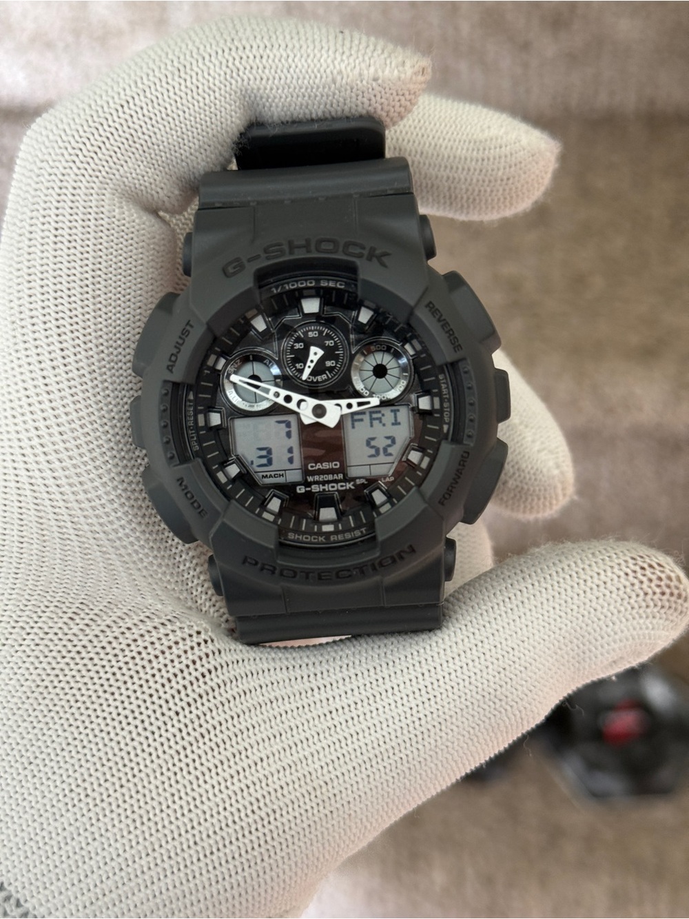 Casio G-Shock Black and Gray Resin Sport Watch Mens